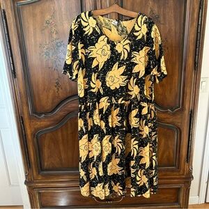 Good Dog Mud Pig~Abstract Floral Artsy Y2K 90s Dress Oversized Small